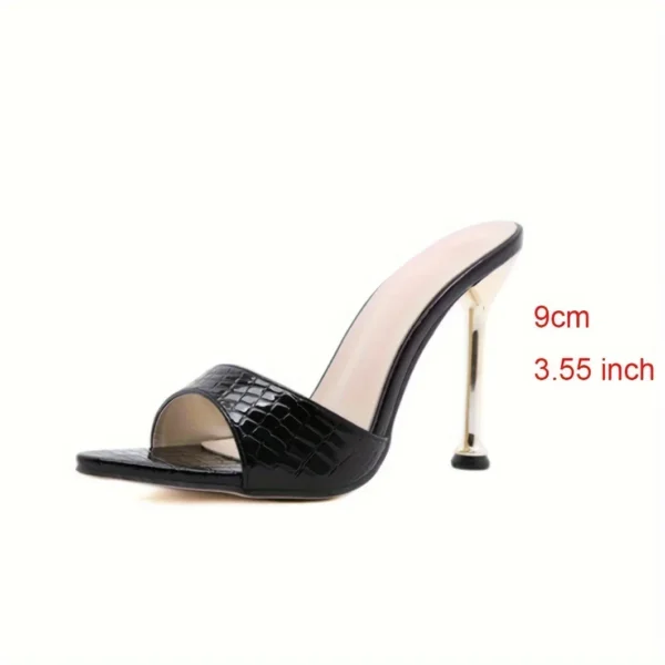 Glamorous Crocodile Texture High Heel Sandals - Image 5